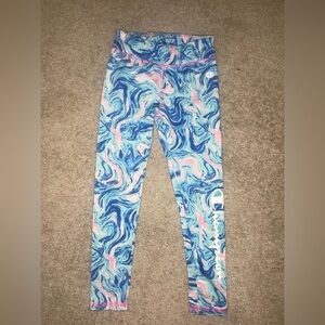 Girls Sz 6/7 Champion Blue and Pink Swirl‎ Leggings